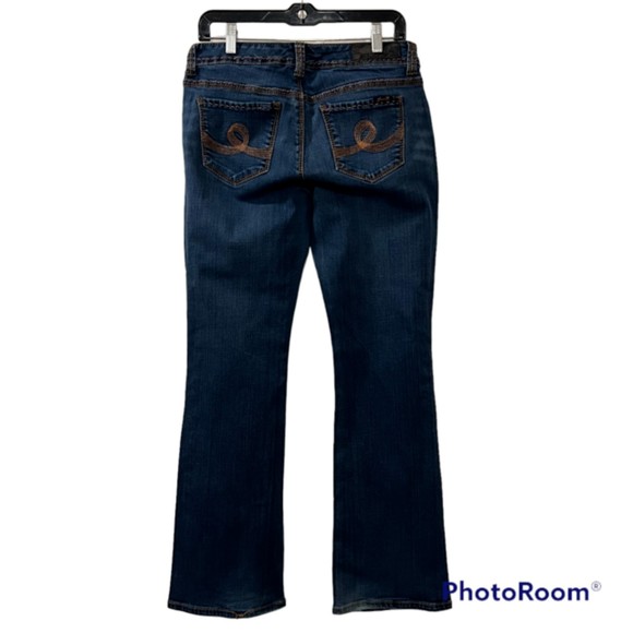 Seven7 Womens Blue Washed Bootcut Denim Thick Stitch Mid Rise Jeans Size 8 - Picture 2 of 12